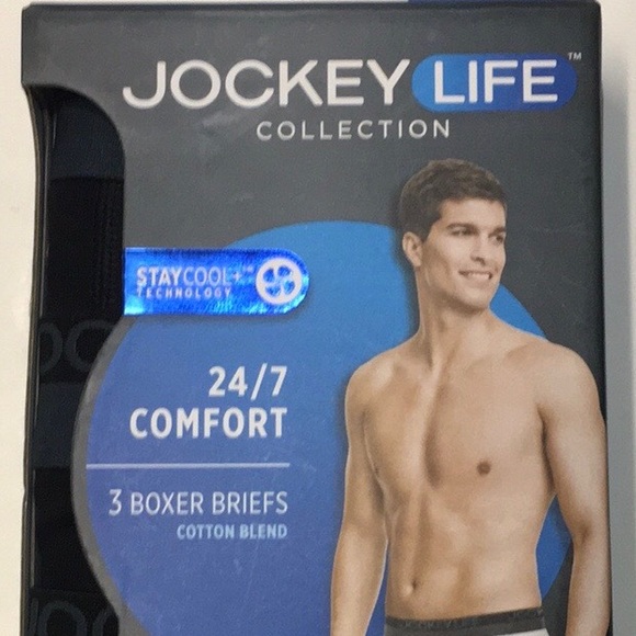 Jockey Life 3-Pack Men’s Cotton Boxer Briefs - Picture 3 of 3